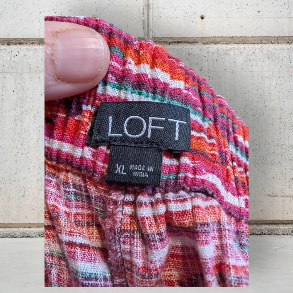 EUC LOFT Multicolor Striped High Waist Shorts Size XL (Runs Large)